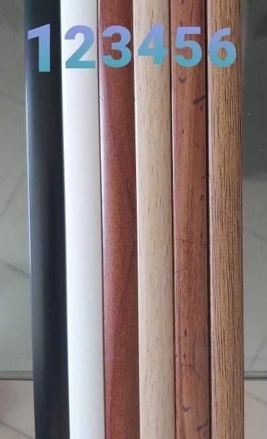 The six frame colours for the Jisr El Wati - Beirut poster: black, white, cherry, pine, walnut and oak