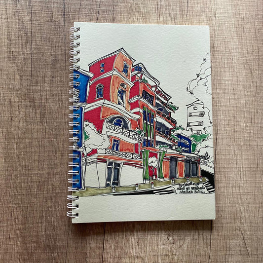 Retrospaces hand-drawn notebook on recycled Lebanese paper
