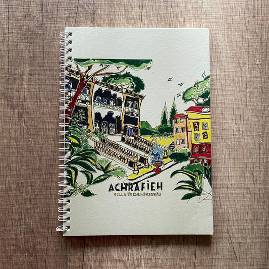 Retrospaces hand-drawn notebook on recycled Lebanese paper