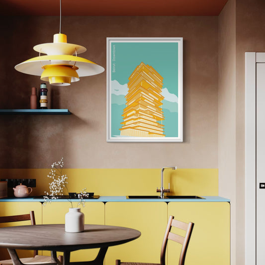 Downtown - Beirut, hand-drawn poster by Retrospaces