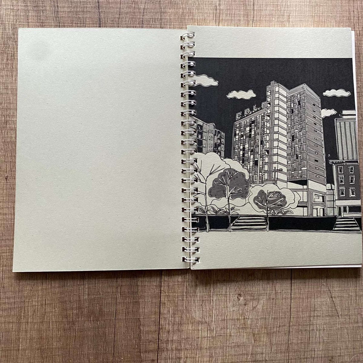 Retrospaces hand-drawn notebook on recycled Lebanese paper
