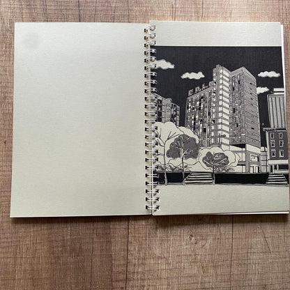 Retrospaces hand-drawn notebook on recycled Lebanese paper