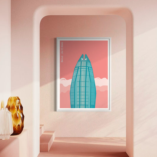 Jisr El Wati - Beirut, hand-drawn poster by Retrospaces