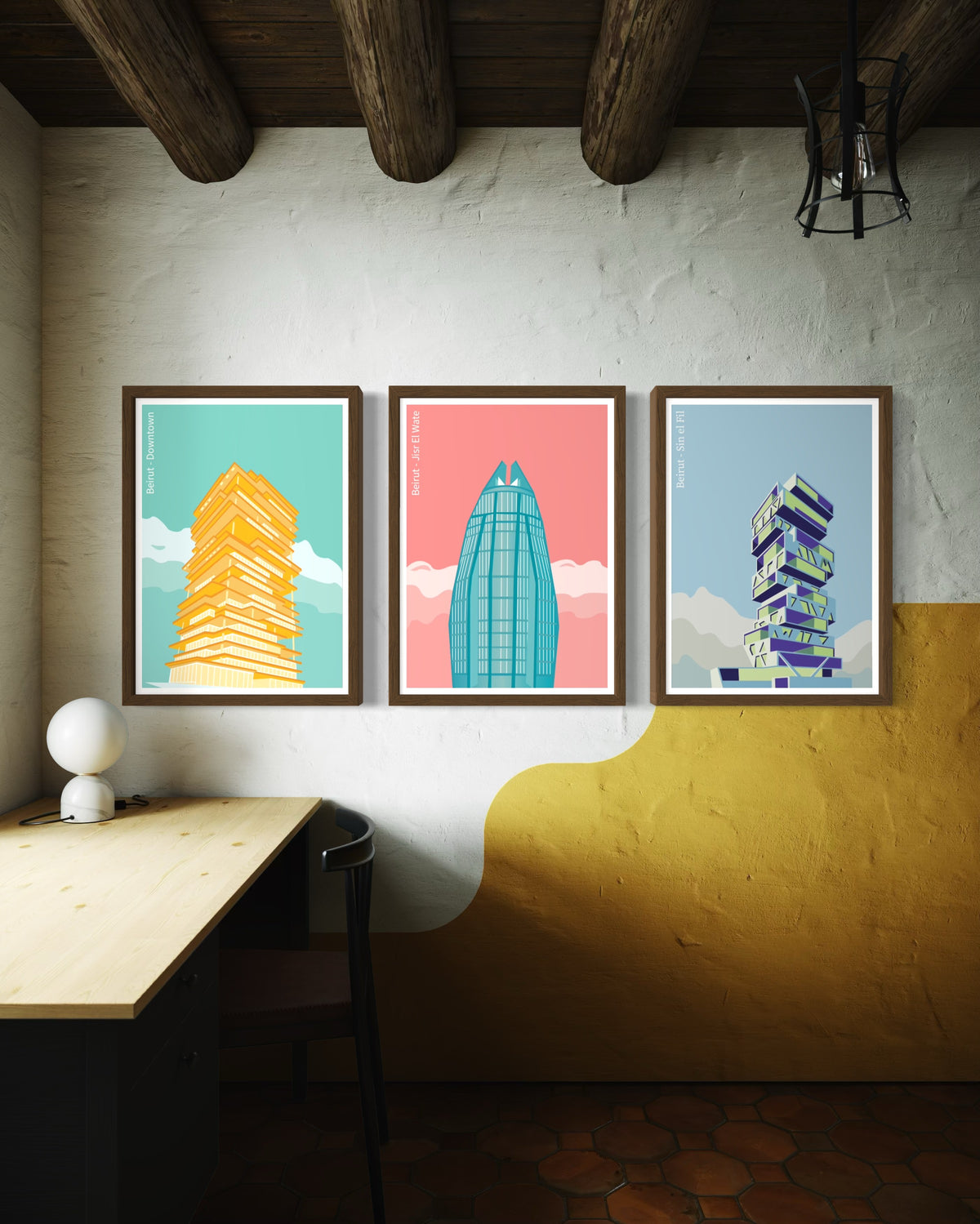 Jisr El Wati - Beirut, hand-drawn poster by Retrospaces