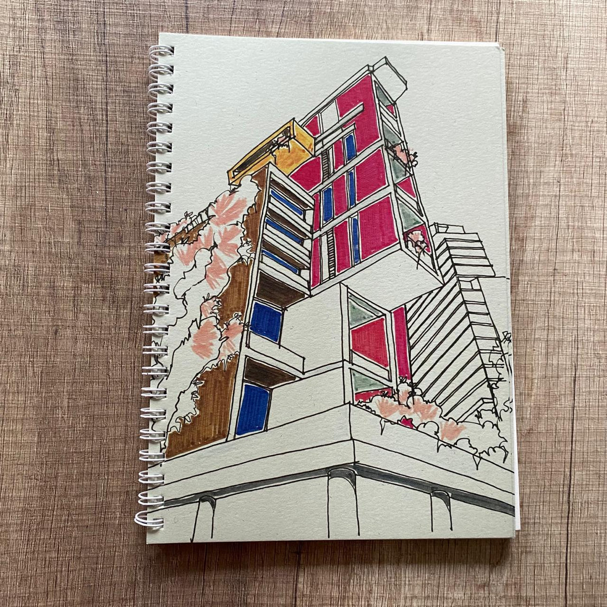 Retrospaces hand-drawn notebook on recycled Lebanese paper