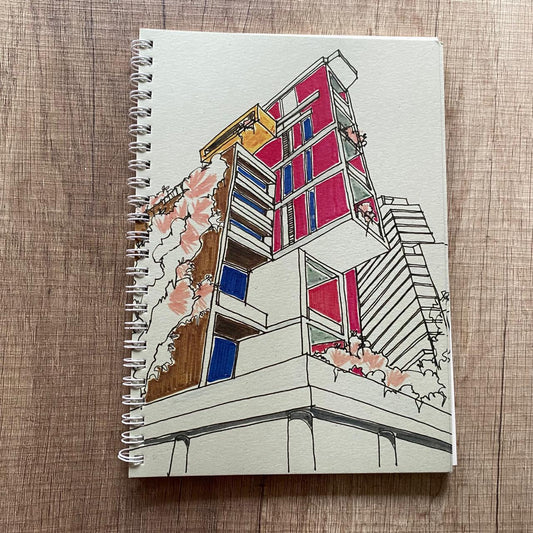 Retrospaces hand-drawn notebook on recycled Lebanese paper