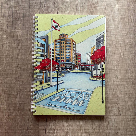 Retrospaces hand-drawn notebook on recycled Lebanese paper