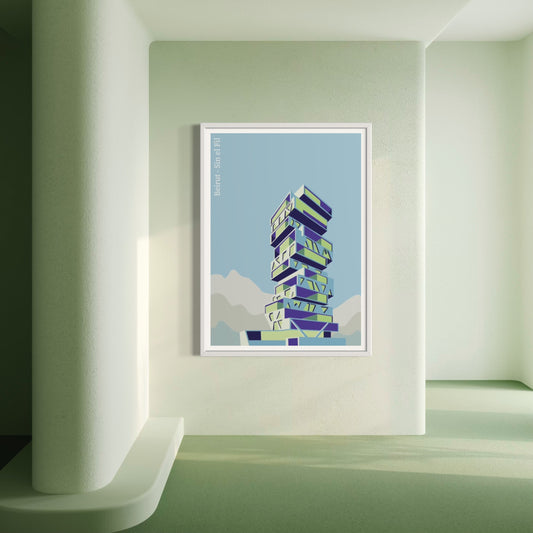 Sin el Fil - Beirut, hand-drawn poster by Retrospaces