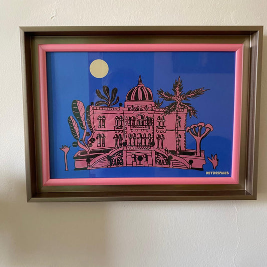 Sursock Museum Sketch, hand-drawn sketch print by Retrospaces