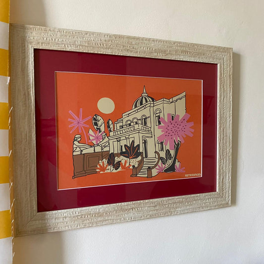 Sursock Palace Sketch, hand-drawn sketch print by Retrospaces